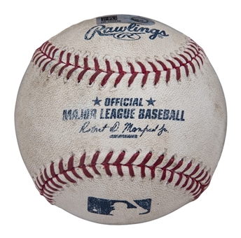 2015 Julio Teheran Game Used Baseball Vs. New York Mets on 04/23/2015 (MLB Authenticated & Mets LOA)